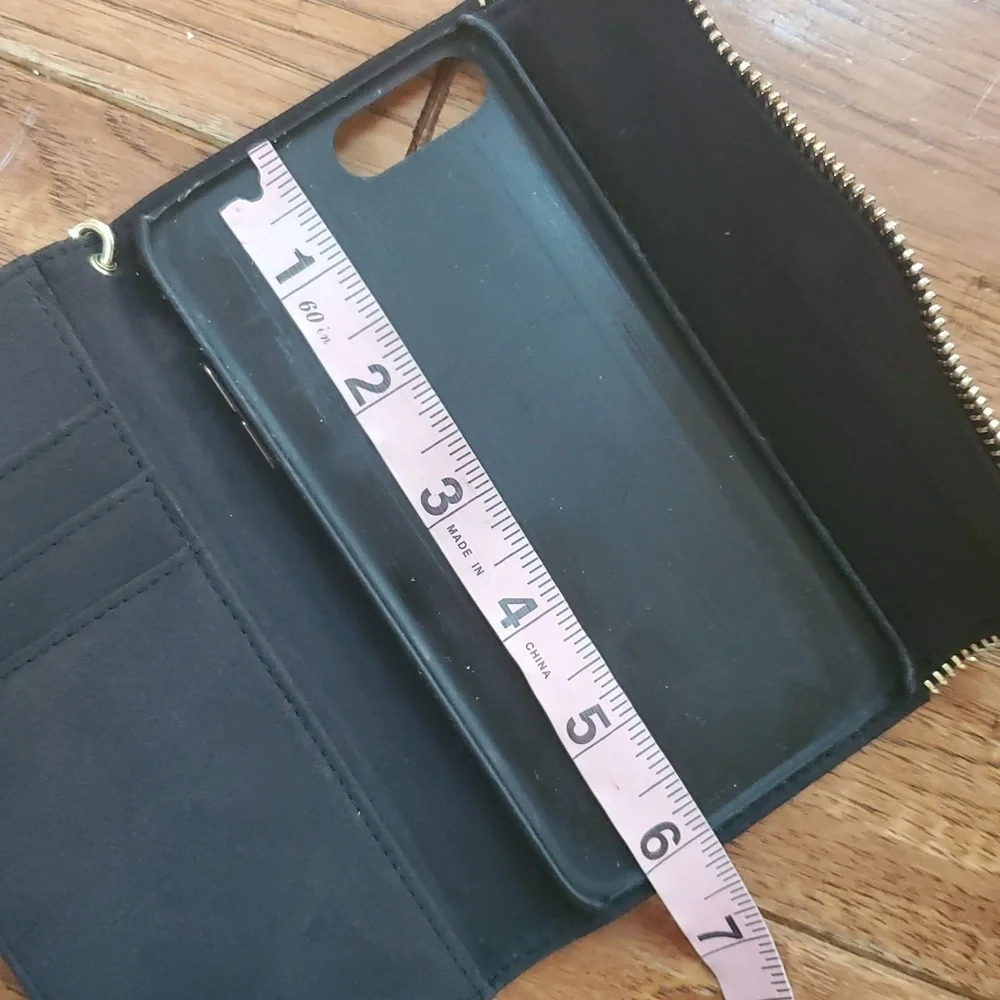 Rebecca Minkoff Black Phone Wristlet with Gold Accents